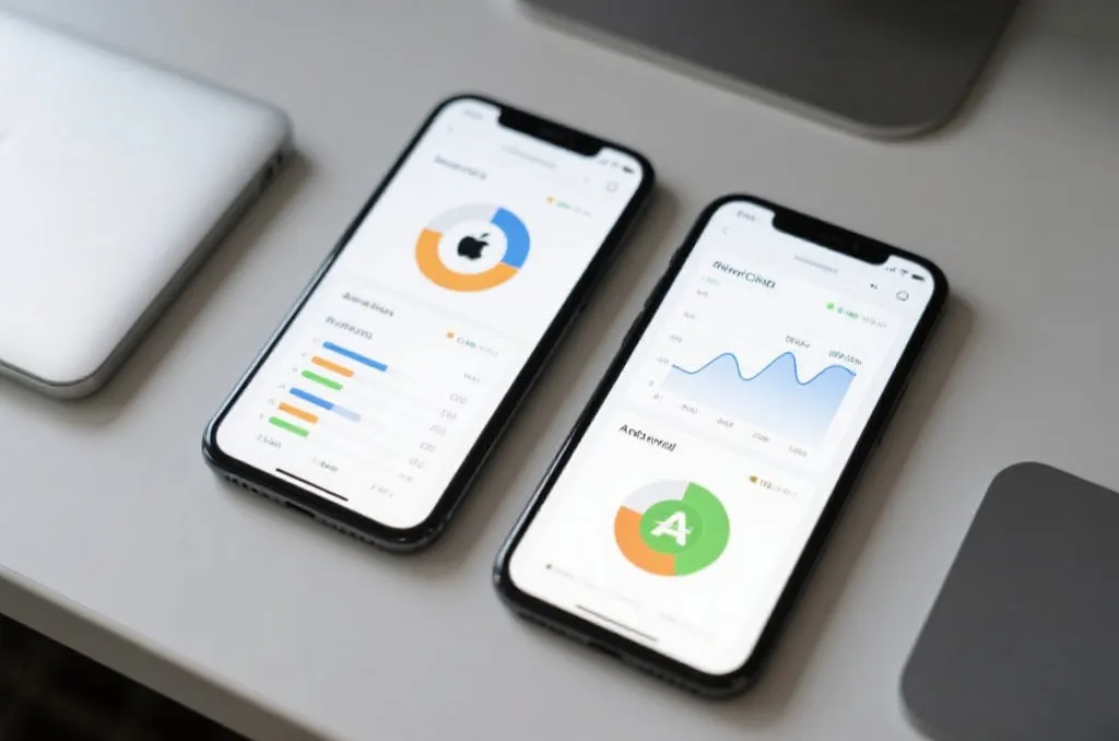 iOS与Android双端智能手机展示乐鱼体育数据分析界面