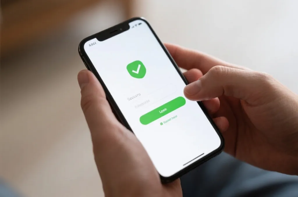 用户正在使用手机尝试登录账户的示意图